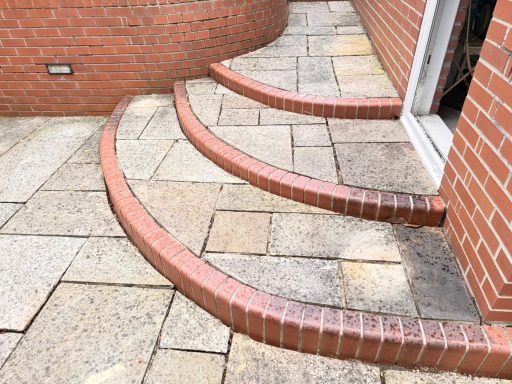 Patio steps before professional pressure washing