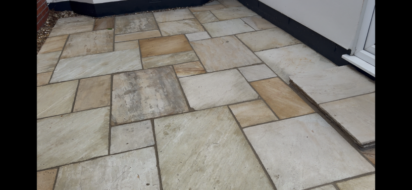 Patio after professional pressure washing in Cardiff
