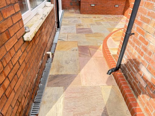 Finished Buff Resin Grout Finished patio joints with buff resin grout