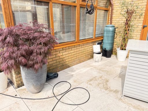 Patio Preparation for Flowpoint Grouting Patio joints prepared ready for Flowpoint grouting