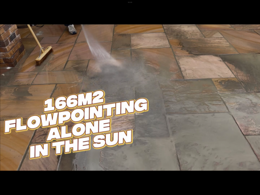 Flowpoint Grouting Clean Down Cleaning patio after Flowpoint grouting